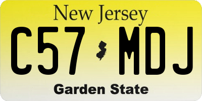 NJ license plate C57MDJ