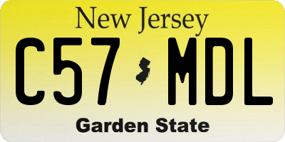 NJ license plate C57MDL
