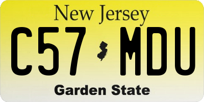 NJ license plate C57MDU