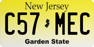 NJ license plate C57MEC