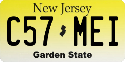 NJ license plate C57MEI