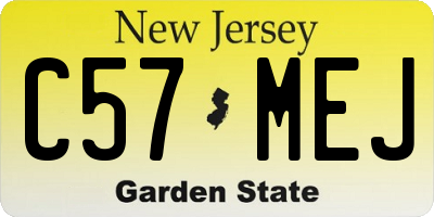 NJ license plate C57MEJ