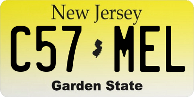 NJ license plate C57MEL