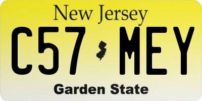 NJ license plate C57MEY