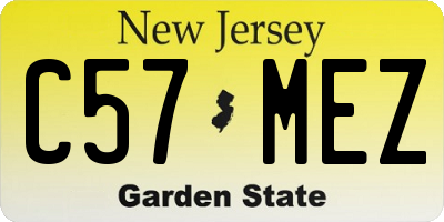 NJ license plate C57MEZ
