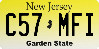 NJ license plate C57MFI