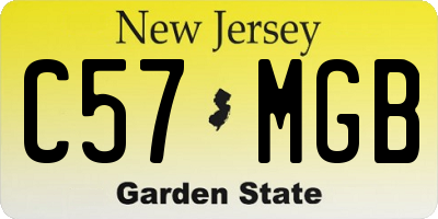 NJ license plate C57MGB