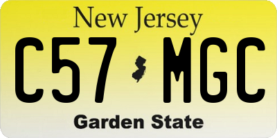 NJ license plate C57MGC