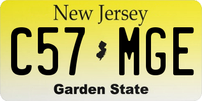NJ license plate C57MGE