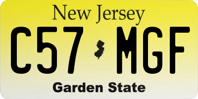 NJ license plate C57MGF