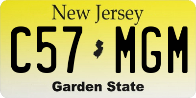NJ license plate C57MGM