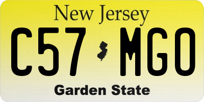 NJ license plate C57MGO