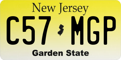 NJ license plate C57MGP