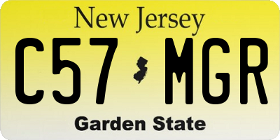 NJ license plate C57MGR