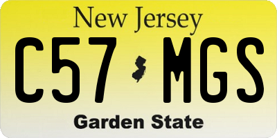 NJ license plate C57MGS