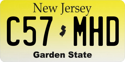 NJ license plate C57MHD