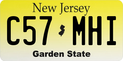 NJ license plate C57MHI