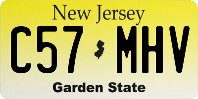 NJ license plate C57MHV