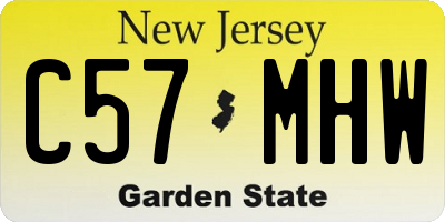 NJ license plate C57MHW