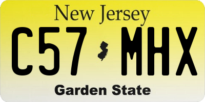 NJ license plate C57MHX
