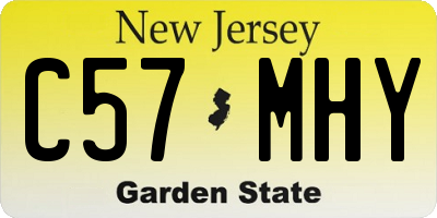 NJ license plate C57MHY