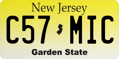 NJ license plate C57MIC