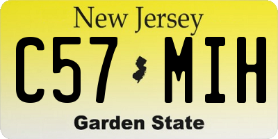 NJ license plate C57MIH