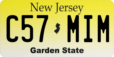 NJ license plate C57MIM