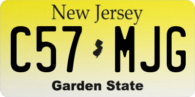 NJ license plate C57MJG