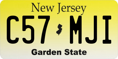 NJ license plate C57MJI