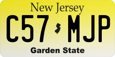 NJ license plate C57MJP