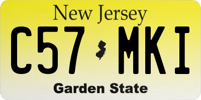 NJ license plate C57MKI
