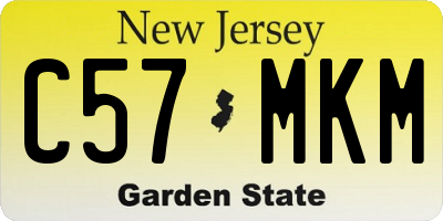 NJ license plate C57MKM