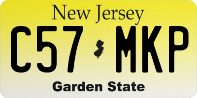 NJ license plate C57MKP