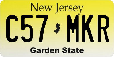 NJ license plate C57MKR