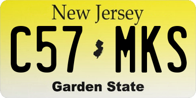 NJ license plate C57MKS