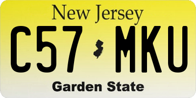 NJ license plate C57MKU