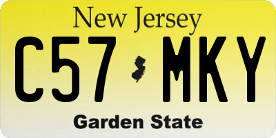 NJ license plate C57MKY