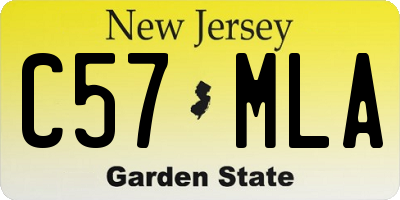 NJ license plate C57MLA