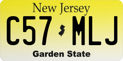 NJ license plate C57MLJ