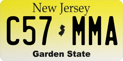 NJ license plate C57MMA