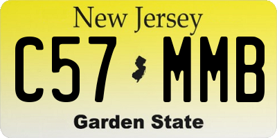 NJ license plate C57MMB