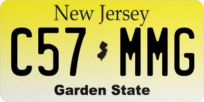 NJ license plate C57MMG