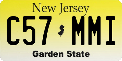 NJ license plate C57MMI