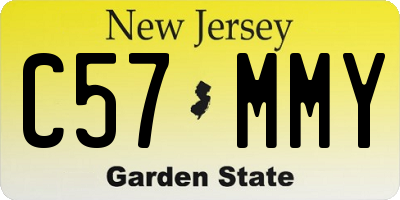 NJ license plate C57MMY