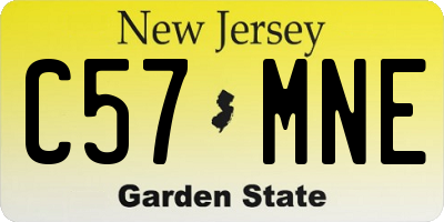 NJ license plate C57MNE