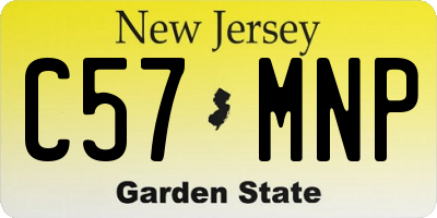 NJ license plate C57MNP