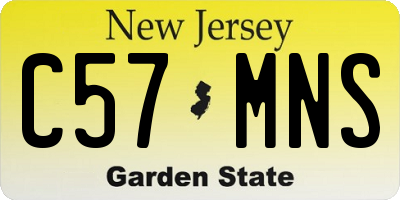 NJ license plate C57MNS