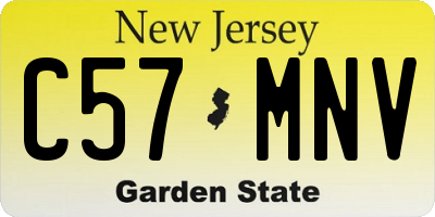 NJ license plate C57MNV