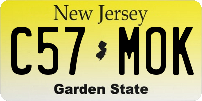 NJ license plate C57MOK
